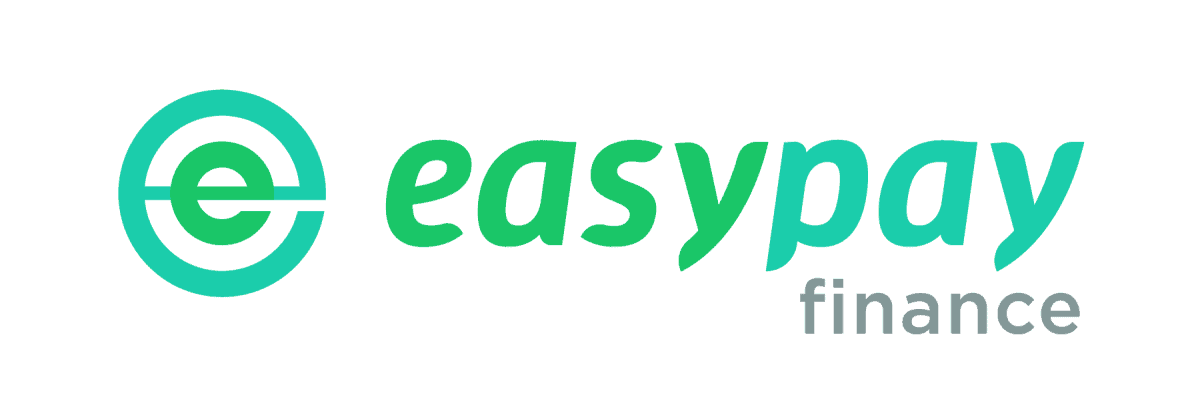 EasyPay Finance logo featuring a circular "e" icon on the left and the words "easypay finance" in bold green and gray text on the right.